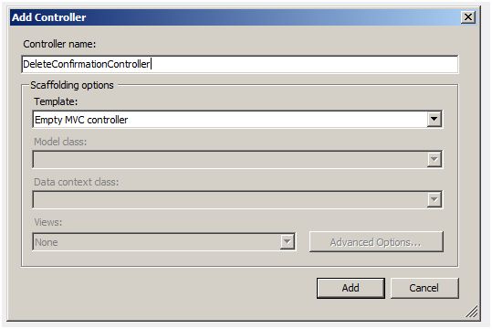Adding DeleteConfirmationController